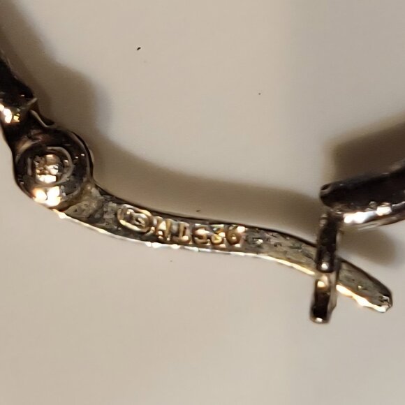 Sterling Silver Hoop Earrings 925 - Picture 3 of 3